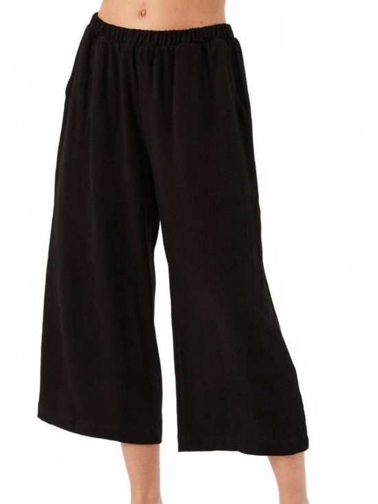 kylie paige Pants - Kylie Paige NWT Black Wide Leg Crop Pants with Elastic Waist. Linen blend. Large